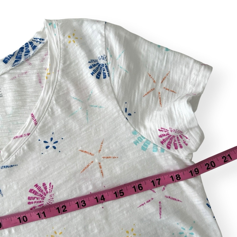 Escape by Habitat Clothes M White Seashell 100% Cotton Short Sleeve Top NWOT - Picture 7 of 12